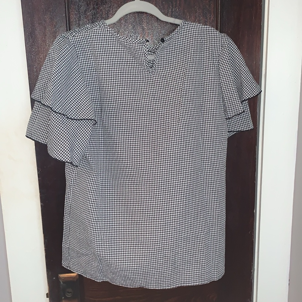Women's Black and White Gingham Top - Picture 5 of 5